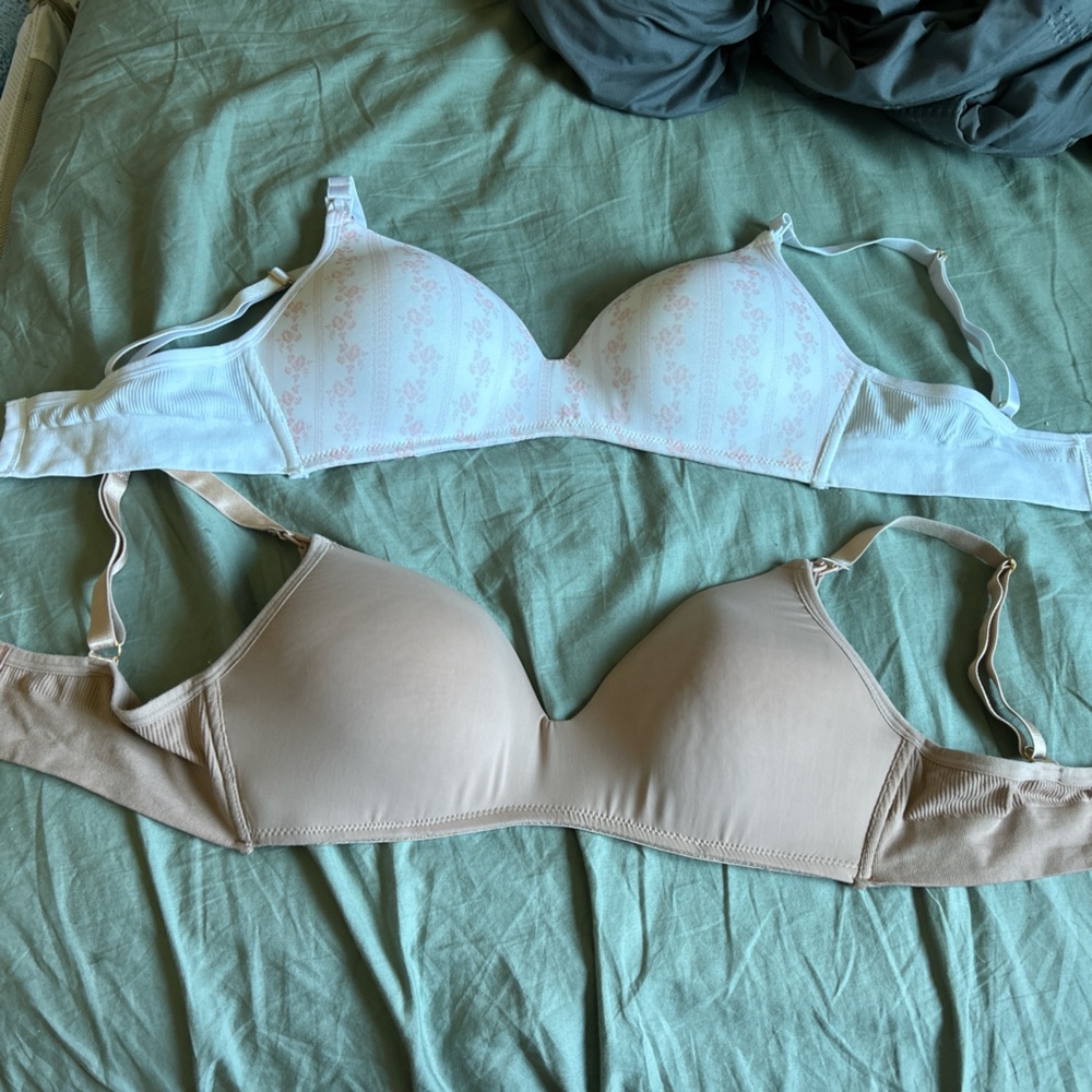 Elegant Beige and Light Blue Women's Bras